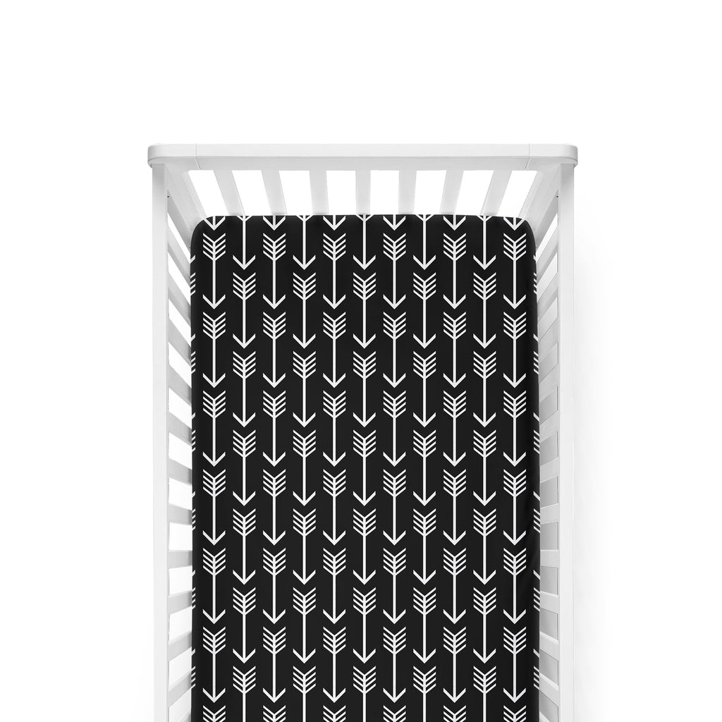 Crib Sheet - Black White Arrow