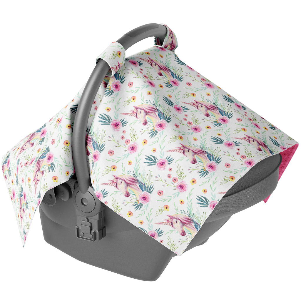 Floral Unicorn Carseat Canopy