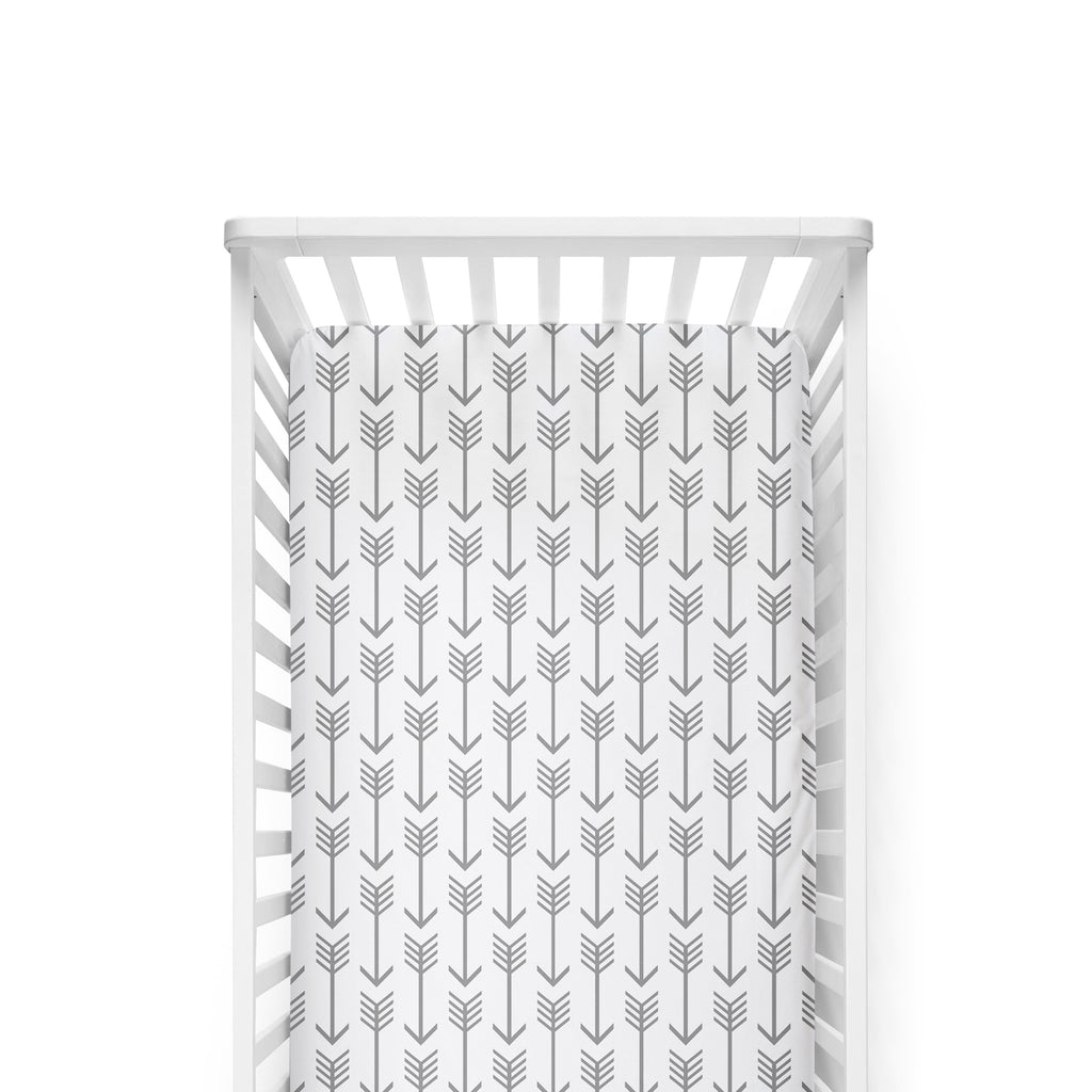 Grey Arrows Crib Sheet
