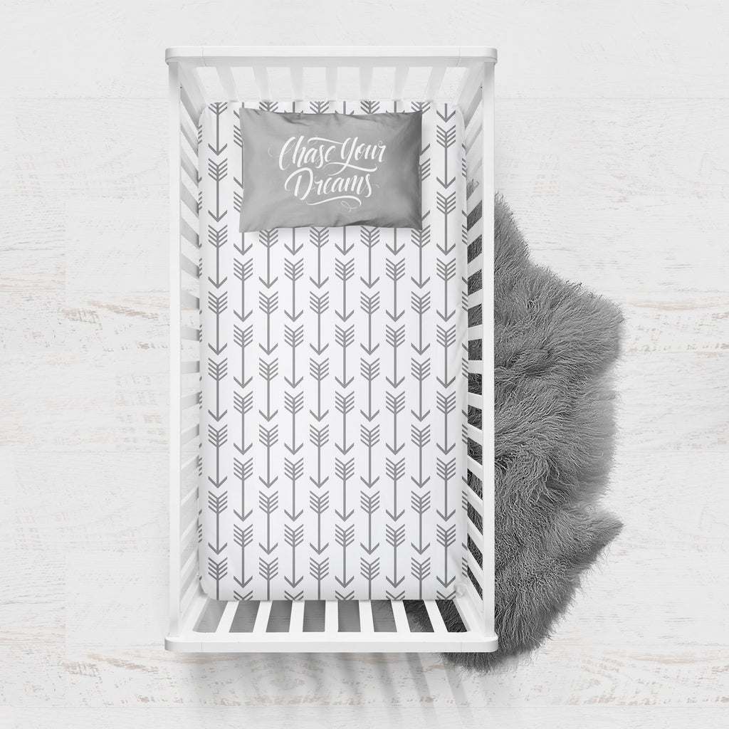 Grey Arrows Crib Sheet