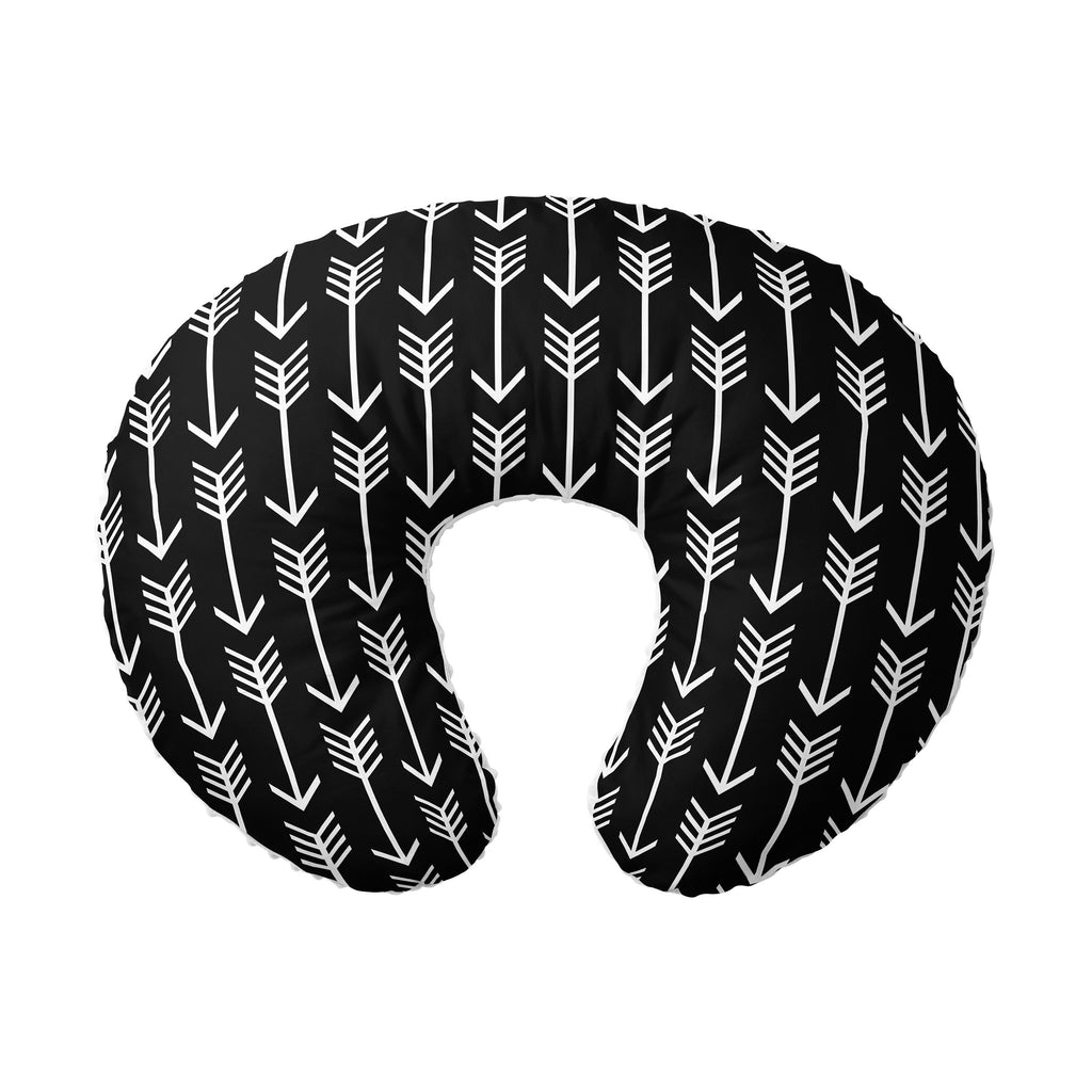 Nursing Pillow Cover - Black White Arrow