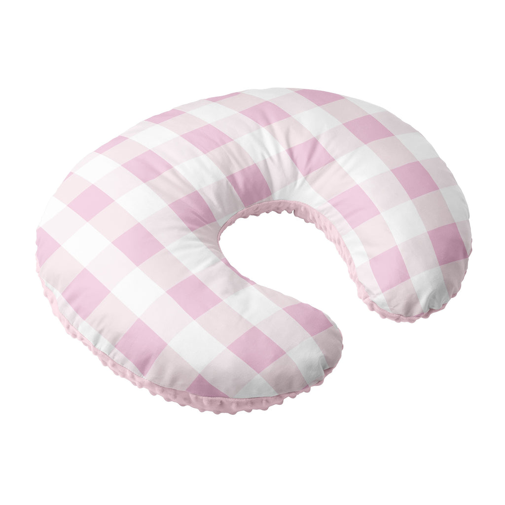 Nursing Pillow Cover - Pink Plaid