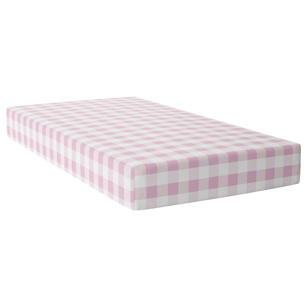 Pink Plaid Crib Sheet