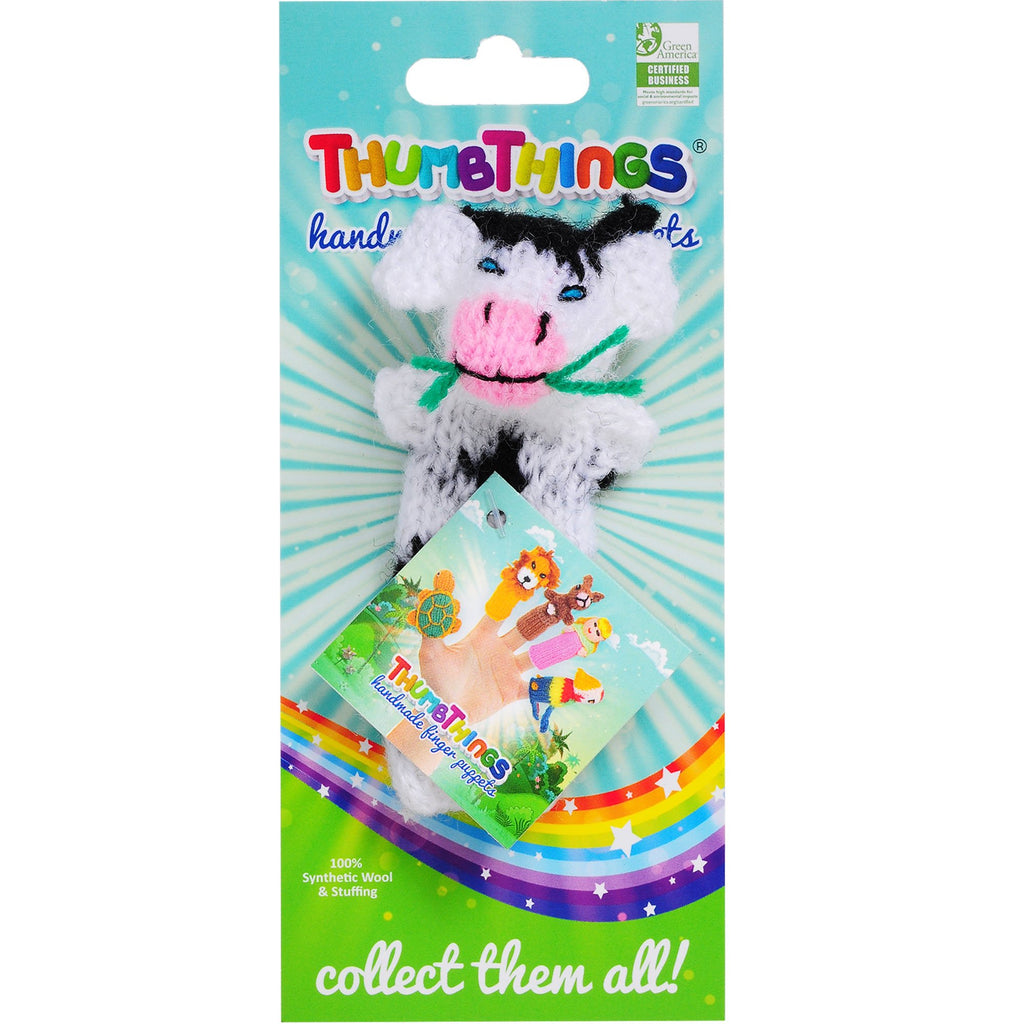Cow Finger Puppet (black & white)
